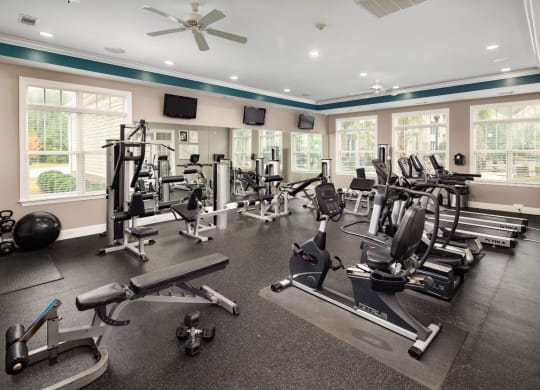 State-of-the-art Fitness Center at Abberly Pointe Apartment Homes by HHHunt, South Carolina