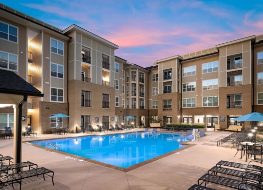 Picturesque Pool And Cabana Setting at Abberly Solaire Apartment Homes, Garner, NC, 27529