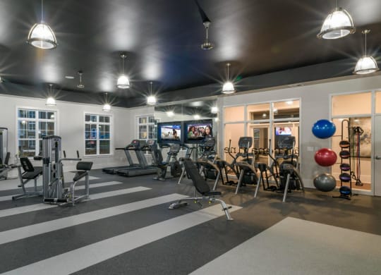 State-of-the-Art Fitness Center at Abberly at Southpoint Apartment Homes by HHHunt, Fredericksburg