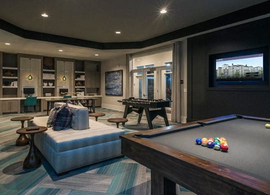 Billiards Table at Abberly at Southpoint Apartment Homes by HHHunt, Fredericksburg
