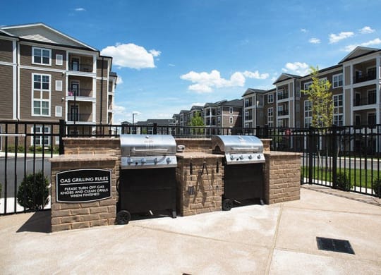 Outdoor Space Grilling Kitchen at Abberly at Southpoint Apartment Homes by HHHunt, Fredericksburg, VA