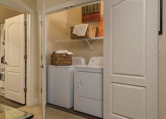 Washer and Dryer in Every Apartment Home at Abberly at Southpoint Apartment Homes by HHHunt, Fredericksburg, Virginia