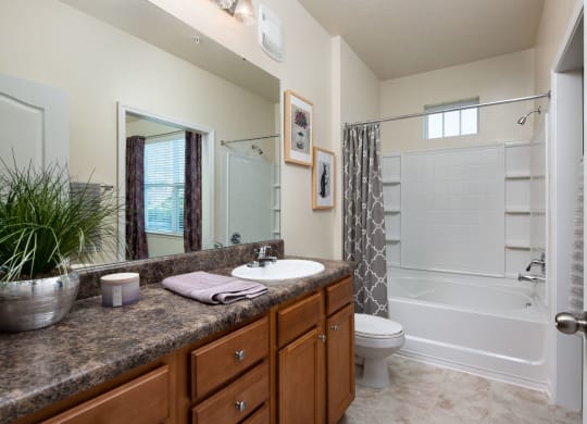 Large Soaking Tub In Bathroom at Abberly Village Apartment Homes by HHHunt, West Columbia, SC, 29169
