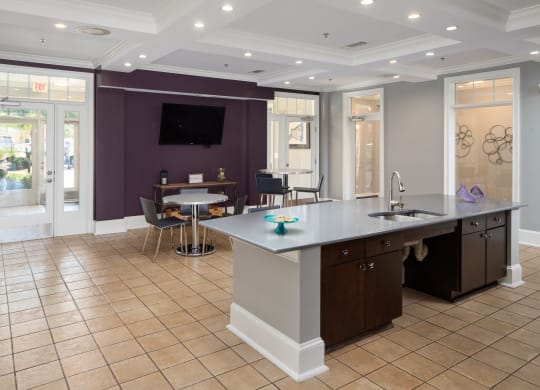 Cyber Cafe And Coffee Bar Along With TV Set at Abberly Village Apartment Homes, South Carolina