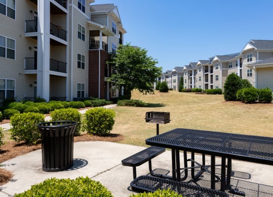 Sitting outside at Abberly Village Apartment Homes, West Columbia, SC