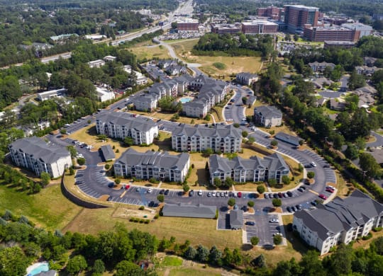 Aerial View Of The Property at Abberly Village Apartment Homes by HHHunt, West Columbia, SC