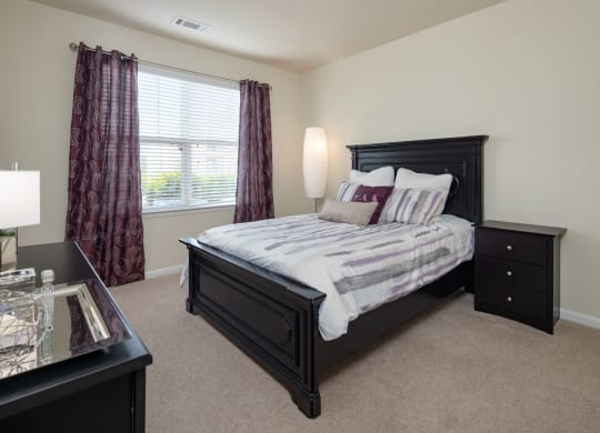 Spacious Bedroom With Comfortable Bed at Abberly Village Apartment Homes by HHHunt, South Carolina, 29169