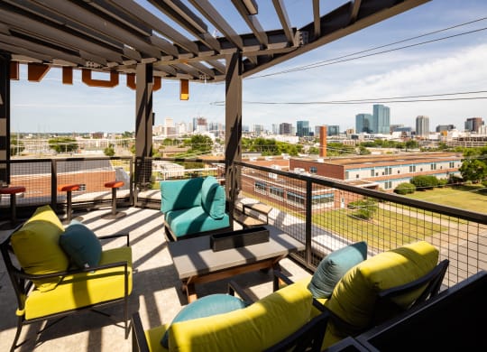 a view of the city from the rooftop deck at Abberly Foundry Apartment Homes, Nashville, TN