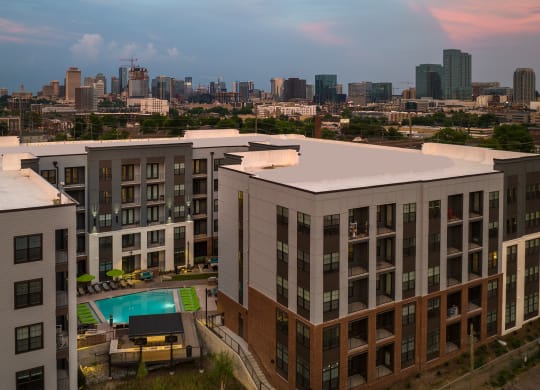 our apartments showcase an unique view of the city at Abberly Foundry Apartment Homes, Nashville, 37203
