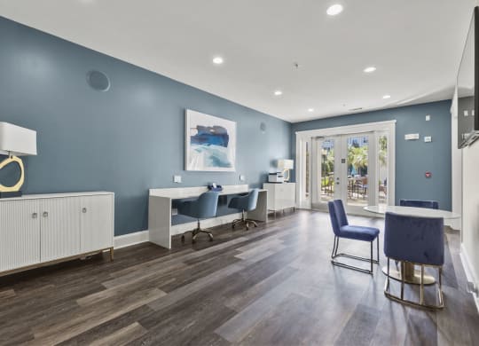 Work space and lounge at West Ashley Apartment Homes, Charleston, SC, 29414