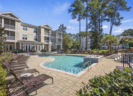 poolside area at West Ashley Apartment Homes, Charleston, 29414