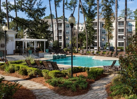 Resort style pool at West Ashley Apartment Homes, Charleston, South Carolina