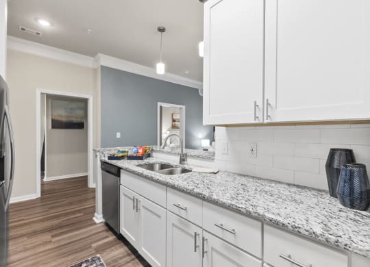 kitchen with white cabinets at West Ashley Apartment Homes, Charleston, South Carolina 29414