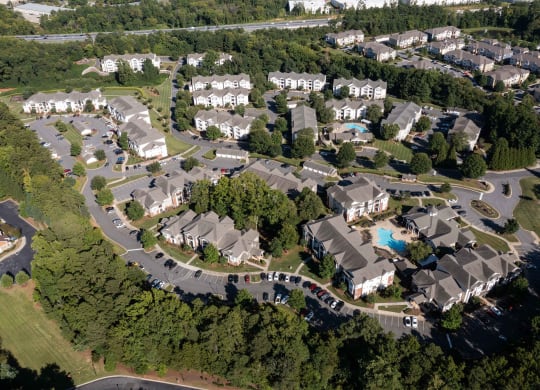 Aerial View of Property at Abberly Woods Apartment Homes, Charlotte, NC
