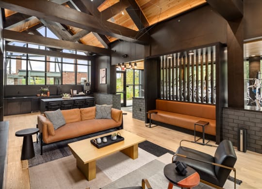 a view of the living room and kitchen from the dining room  at Abberly Riverwalk Apartment Homes, Nashville, Tennessee