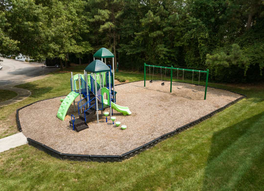 an aerial view of our playground at Abberly Grove Apartment Homes, North Carolina, 27610