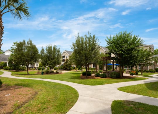 Lush Courtyard At Abberly Pointe Apartments