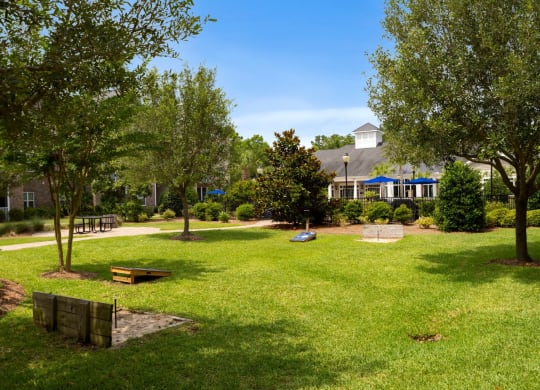 Outdoor Courtyard With Yard Games