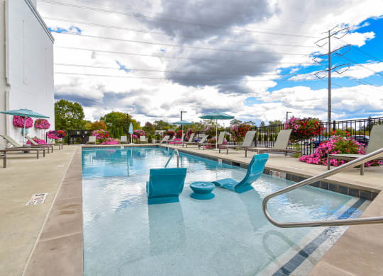 Pool at Landmark Lofts Apartments in Hilliard Ohio