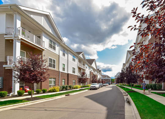 Exterior of Landmark Lofts Apartments in Hilliard Ohio