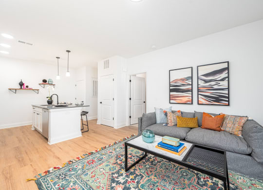 living room at retreat at mount vernon apartments