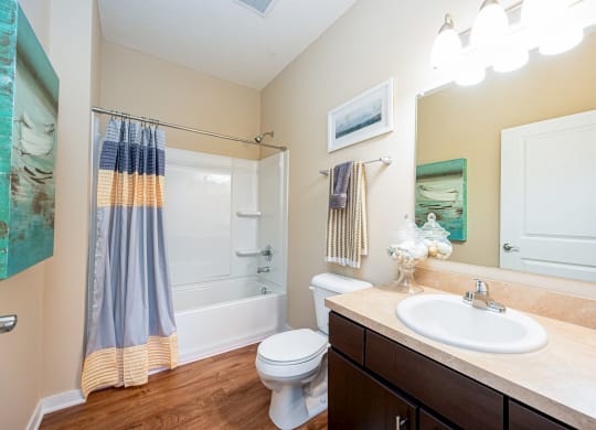 a bathroom with a sink toilet and a shower