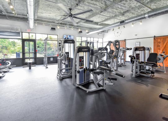 Fitness Center Gym at Landmark Lofts Apartments in Hilliard Ohio