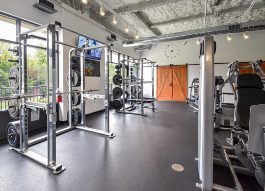 Fitness Center Gym at Landmark Lofts Apartments in Hilliard Ohio