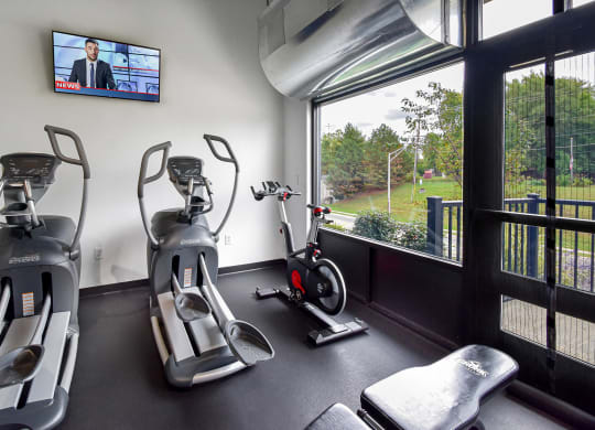 Fitness Center Gym at Landmark Lofts Apartments in Hilliard Ohio