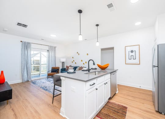 kitchen at the retreat at mount vernon apartments