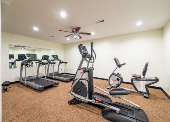 the gym has plenty of exercise equipment for you to use