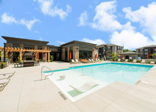 the swimming pool at our apartments