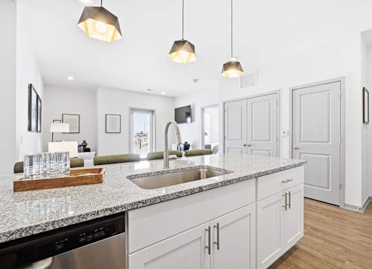 Kitchen at The Retreat at Marysville Apartments in Marysville, OH