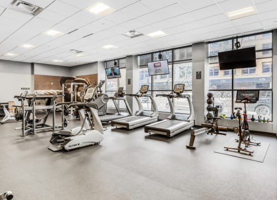 Fitness Center Gym at Highpoint on Columbus Commons Apartments
