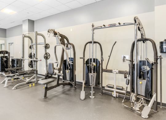 Fitness Center Gym at Highpoint on Columbus Commons Apartments