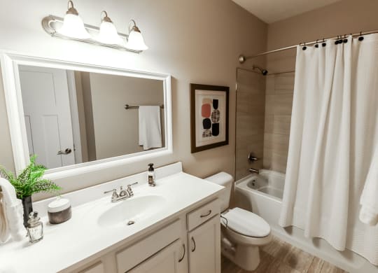 Bathroom at The Strand Luxury 2 bedroom townhomes in Grove City Ohio near Columbus