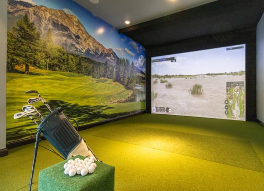 Golf Simulator at Northstar Flats Apartments in Sunbury, OH