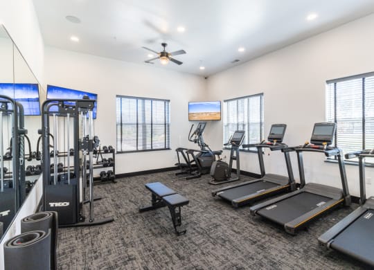 our state of the art gym is equipped with cardio equipment and weights