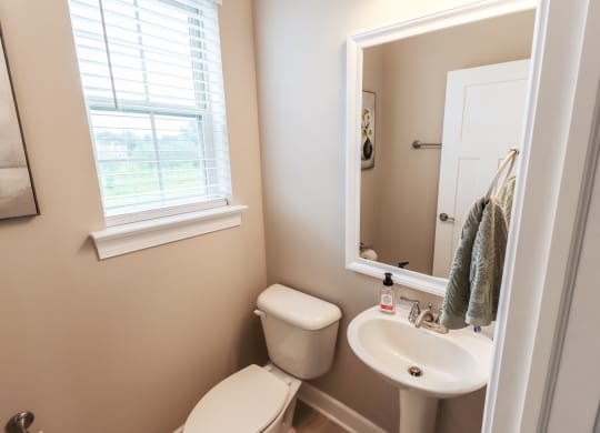 Bathroom at The Strand at Beulah Luxury 2 bedroom Townhomes for rent in Grove City Ohio