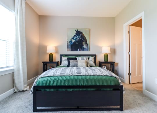 Bedroom at The Strand at Beulah Luxury 2 bedroom Townhomes for rent in Grove City Ohio