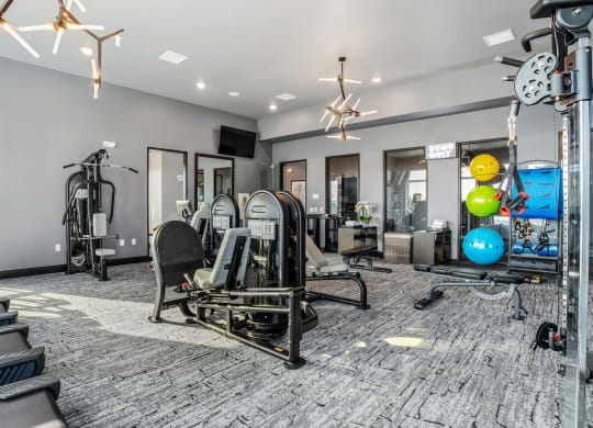 Fitness Center Gym at Northstar Flats Apartments in Sunbury, OH