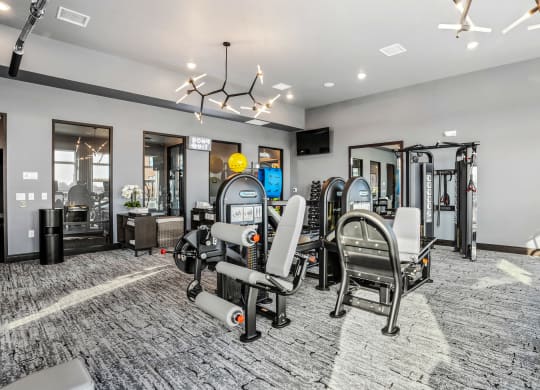 Fitness Center Gym at Northstar Flats Apartments in Sunbury, OH