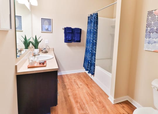 a bathroom with a shower and a sink and a toilet