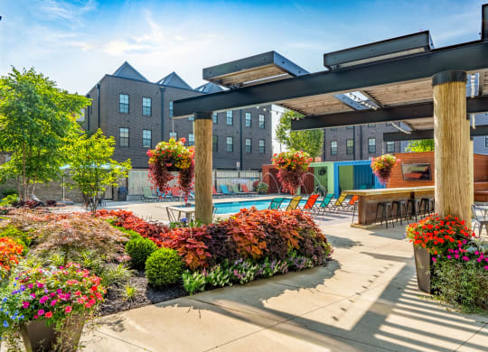 take a dip in the pool at the bradley braddock road station apartments