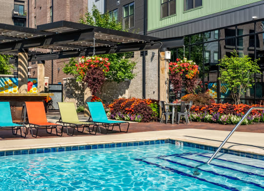our apartments showcase an unique swimming pool