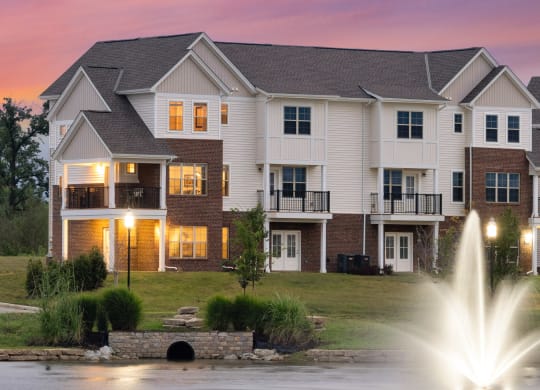 Sunset at The Strand at Beulah Luxury 2 bedroom Townhomes for rent in Grove City Ohio