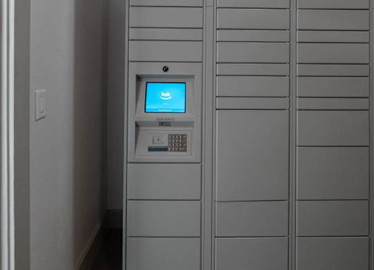 A tall white cabinet with the word Hub at the top.