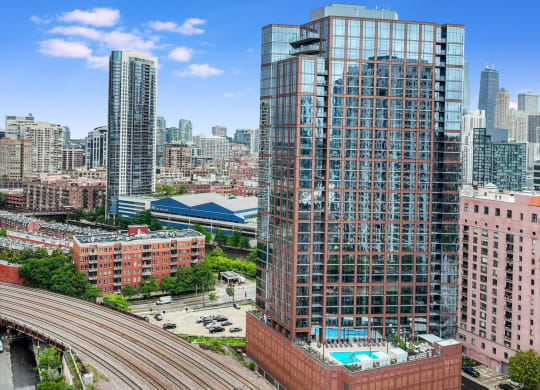 a view of the city from a skyscraper  at Cassidy on Canal, Chicago, Illinois