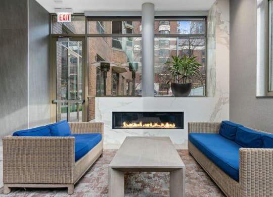 Outdoor Lounge With Fireplace at Elm Street Plaza, Illinois, 60610