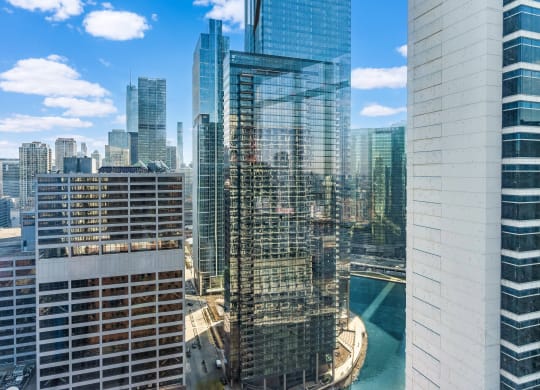 a view of the city from a high rise building at Cassidy on Canal, Chicago, Illinois